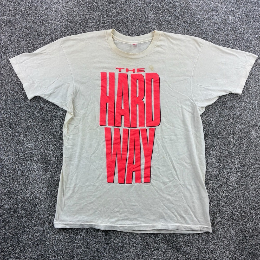 Vintage The Hard Way Movie Promo Shirt Mens XL White Cotton Movie Promo 1991